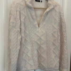 Cozy White Quarter-Zip Pullover